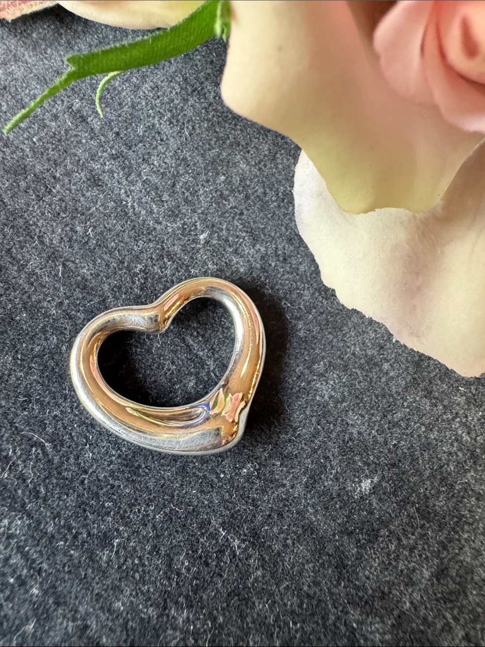 Tiffany Sterling Silver Open Heart Pendant by Elsa Peretti